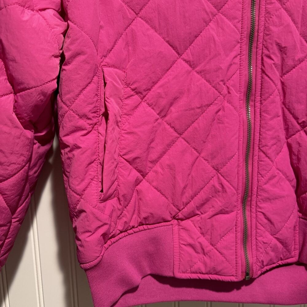 Thread Supply Pink Dad Coat Bomber Jacket Shearing Collar Size Small - Picture 3 of 8